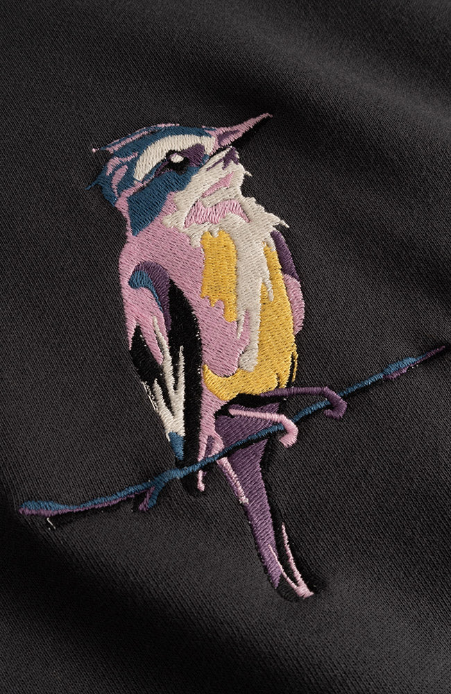 DEDICATED womens vegan Sweater Ystad Painted Bird Grey