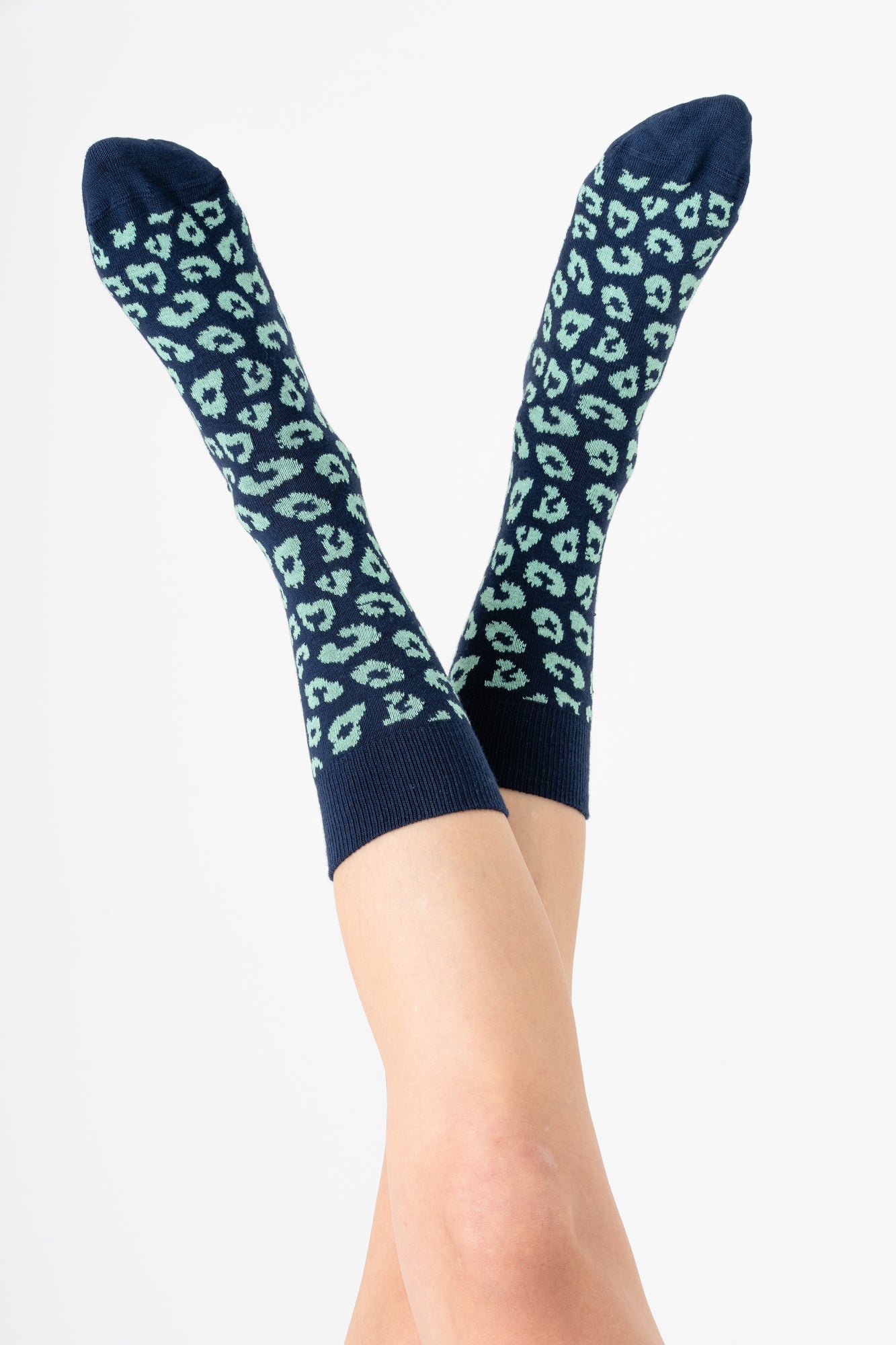 Albero Natur womens vegan Multipack 4x Socks Leo Unisex Indigo/ Kiwi