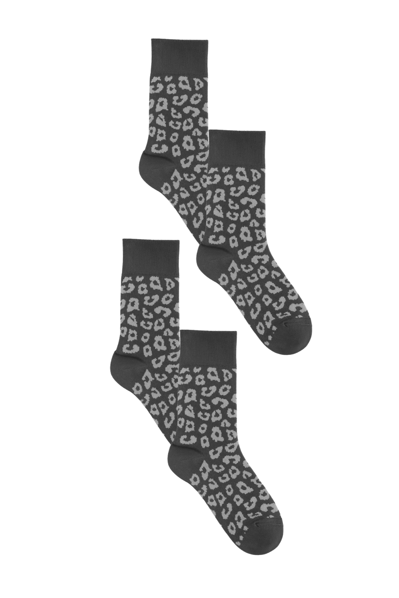 Albero Natur womens vegan Multipack 4x Socks Leo Unisex Black/ Grey
