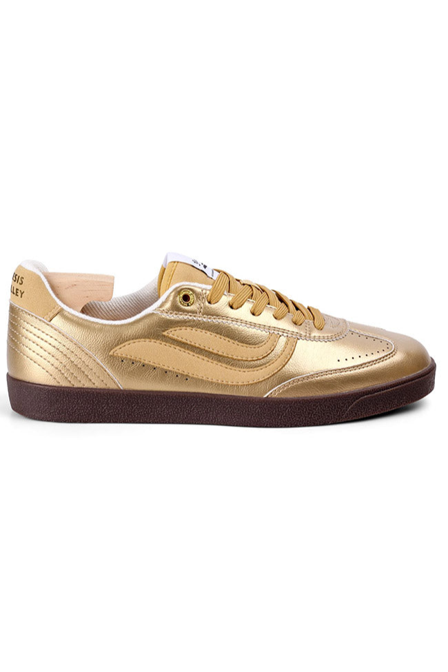 Genesis womens vegan Sneakers G-Volley Metallic Gold