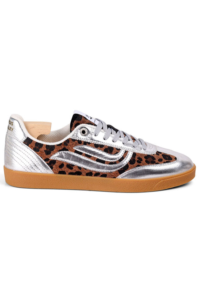 Genesis womens vegan Sneakers G-Volley Animal Print Silver/ Leo