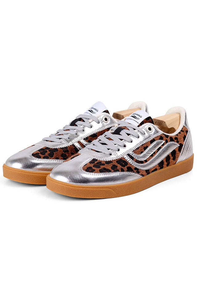 Genesis womens vegan Sneakers G-Volley Animal Print Silver/ Leo