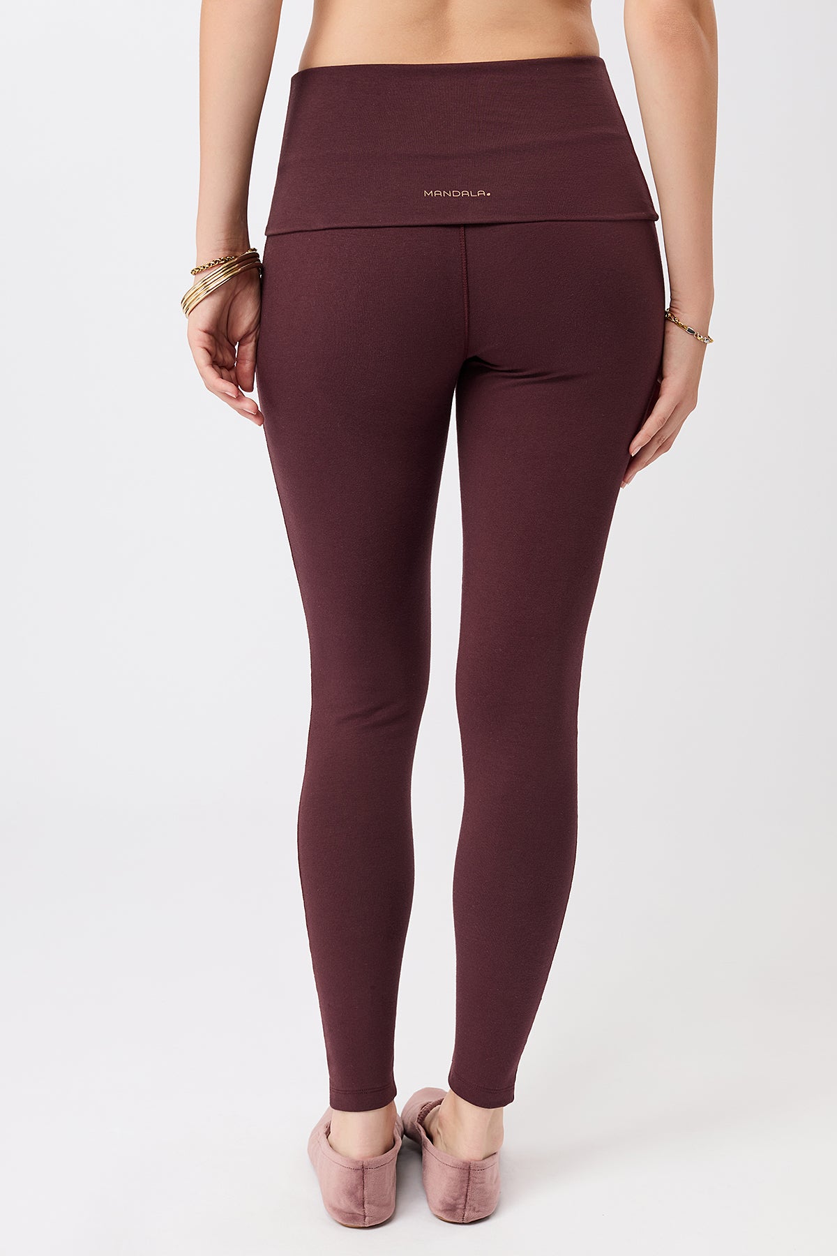 MANDALA womens vegan Legging Rolldown Ruby