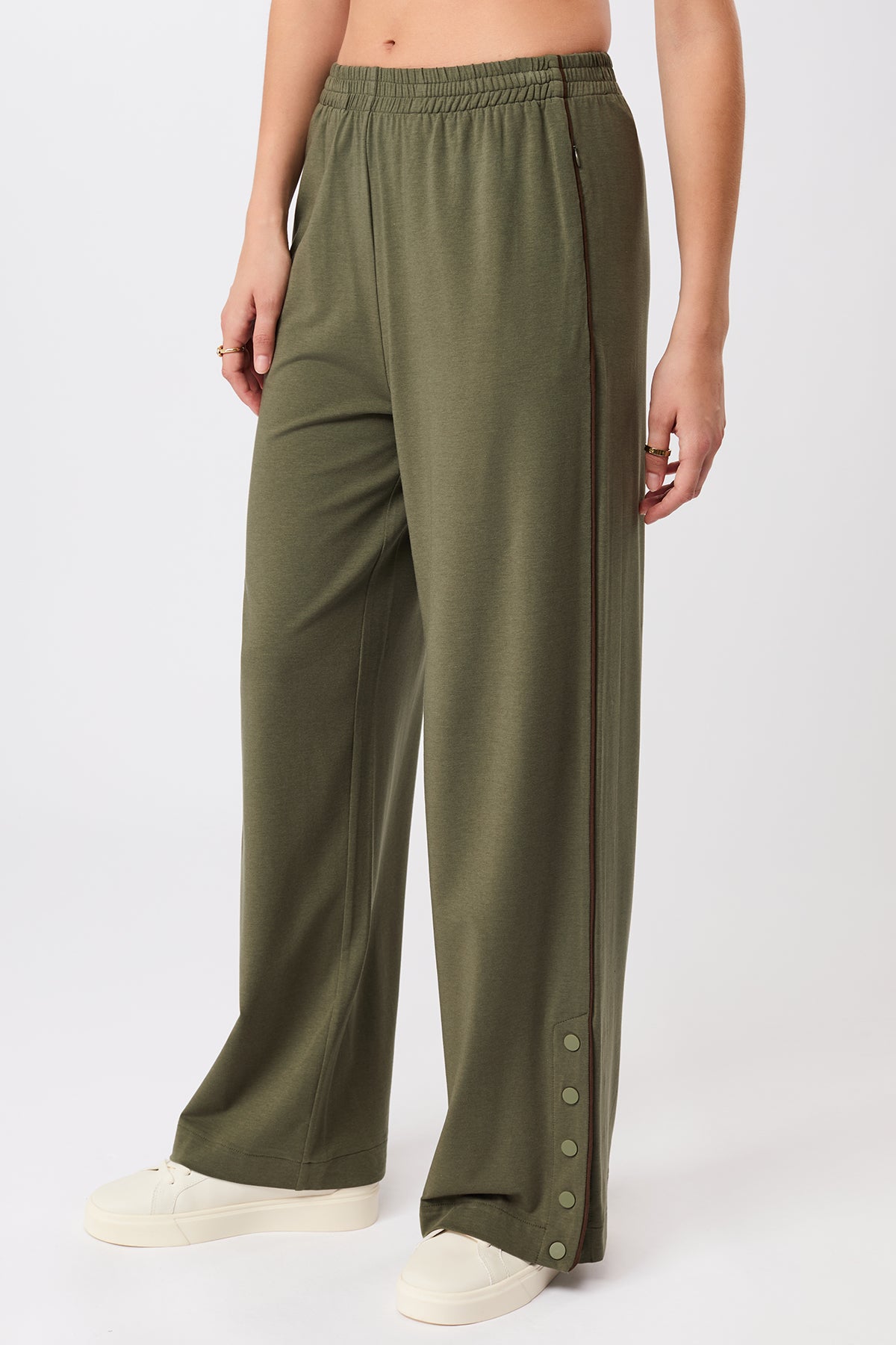 MANDALA womens vegan Track Pants Leaf Green