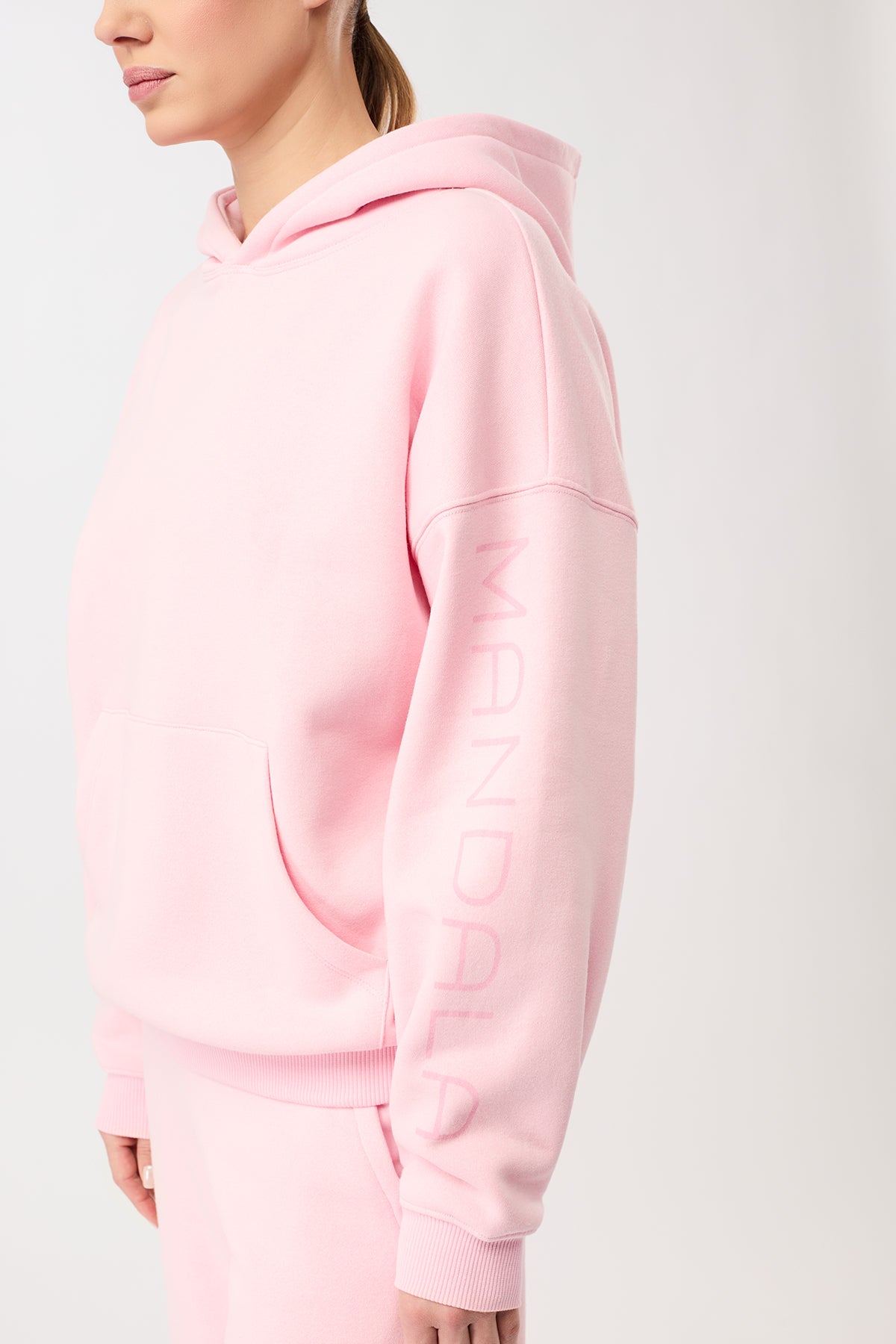 Image of MANDALA dames vegan Hoodie Basic Signature Soft Pink