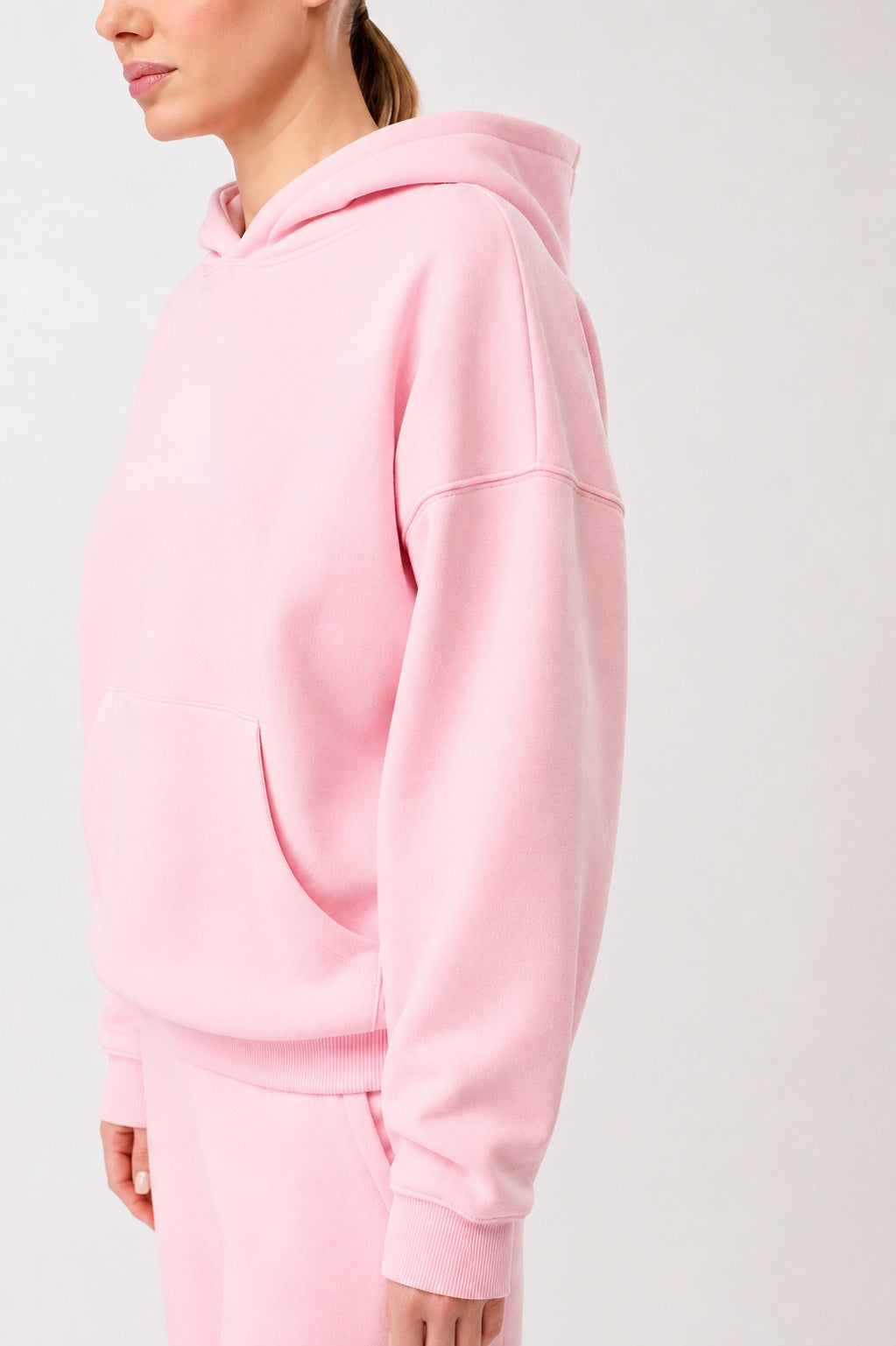 MANDALA womens vegan Hoodie Basic Soft Pink
