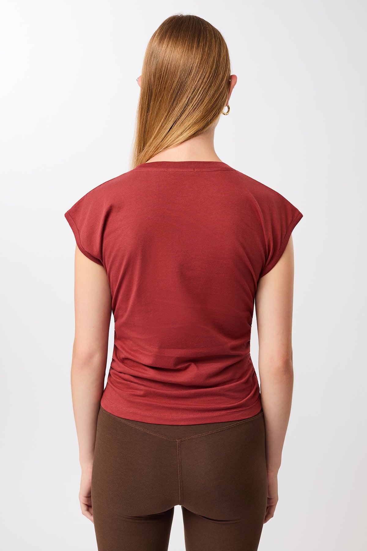 MANDALA womens vegan Top Side Ruffled Siena