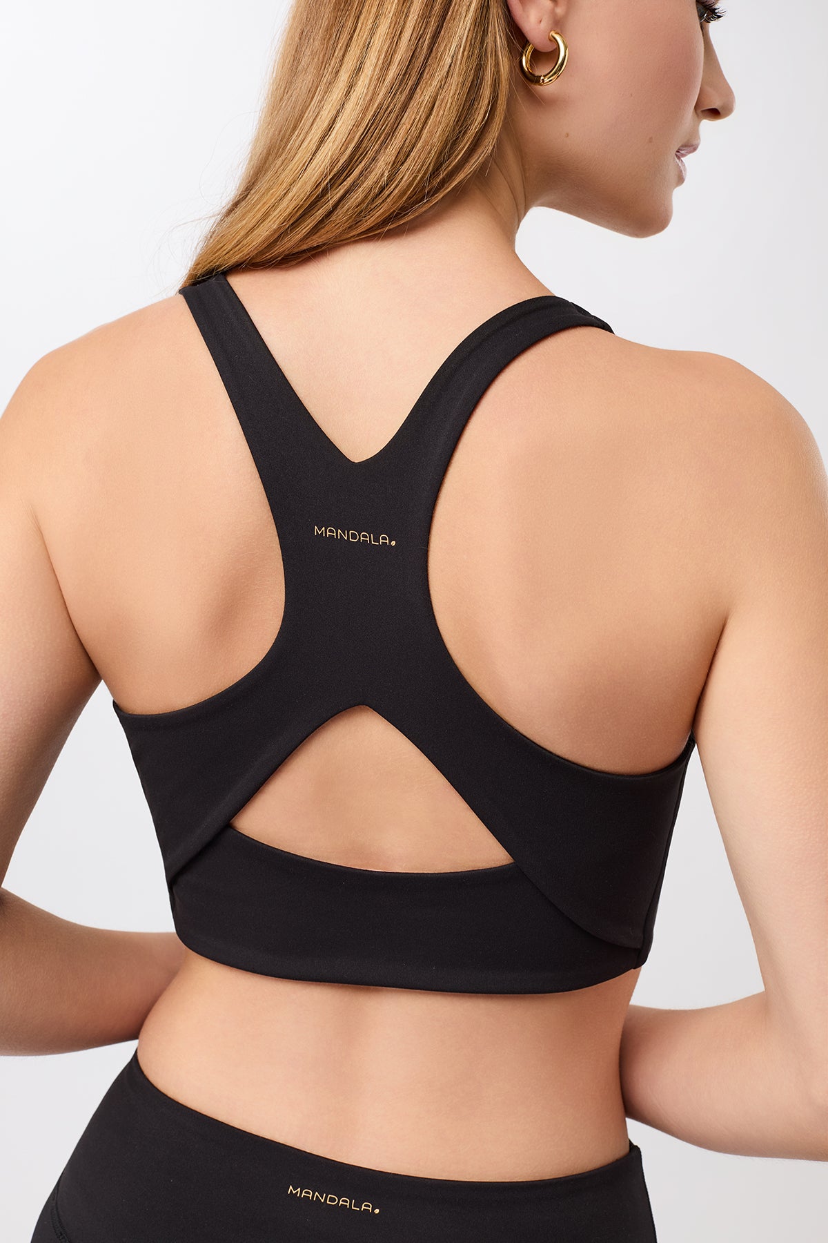 MANDALA womens vegan Sports Bra Black