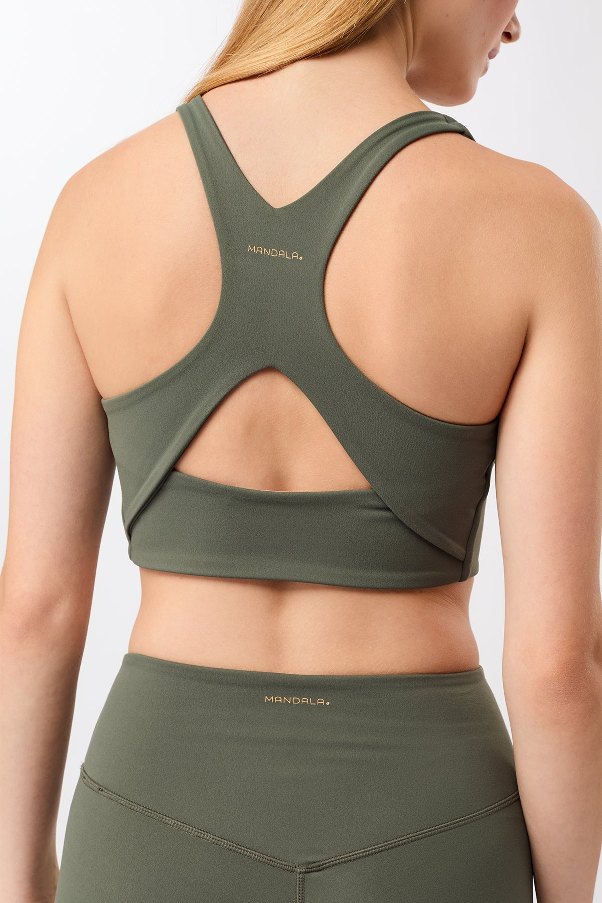 MANDALA womens vegan Sports Bra Leaf Green