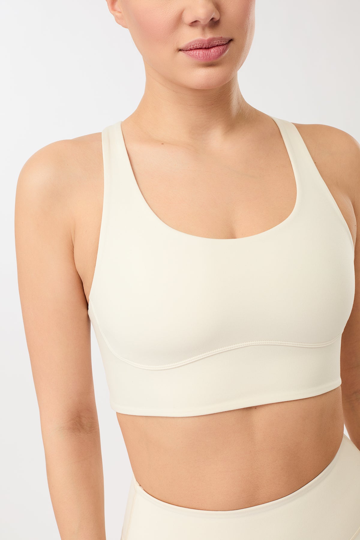 MANDALA womens vegan Sports Bra Morning White