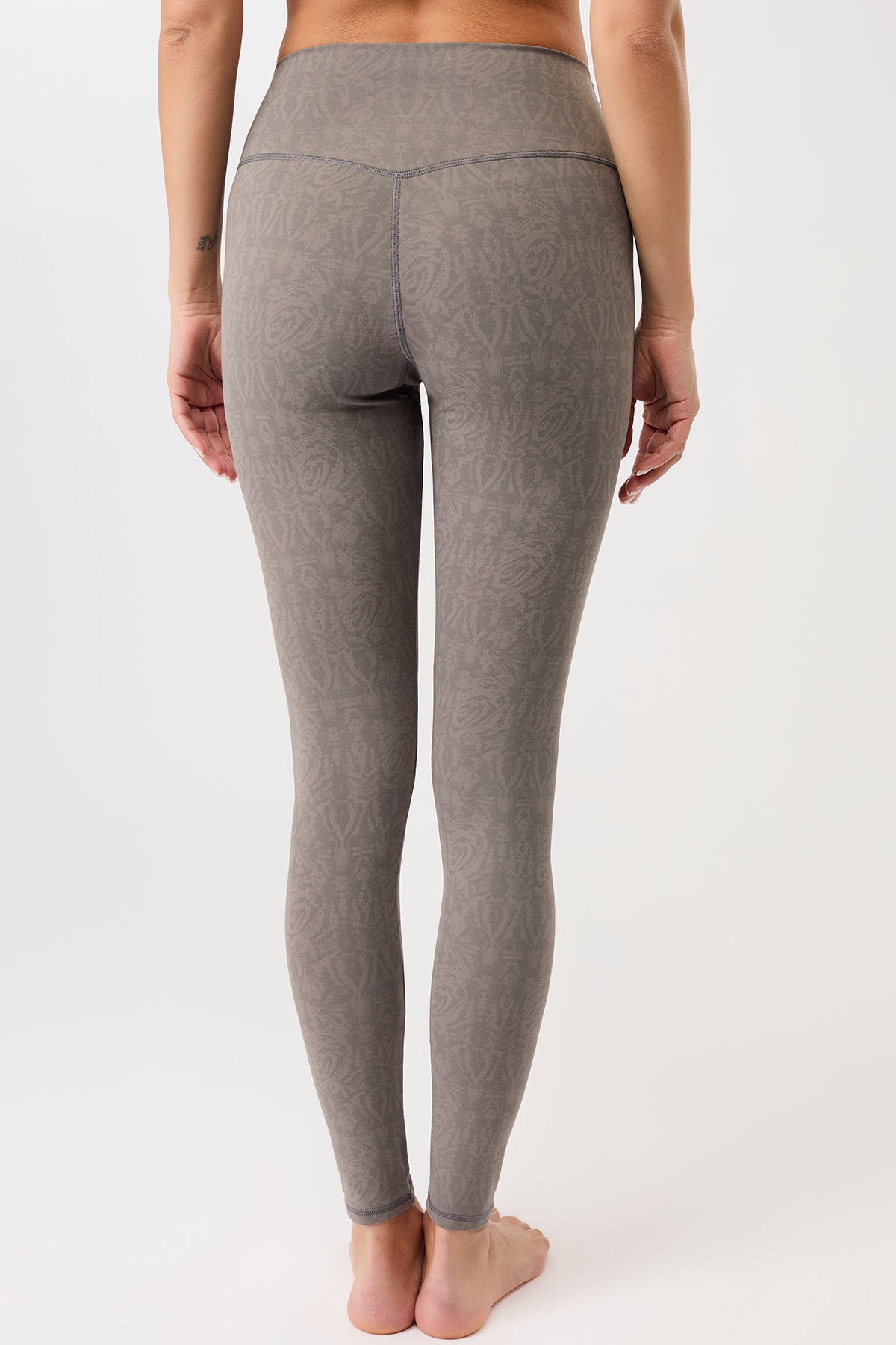 MANDALA womens vegan Tights Monoprinted Grey
