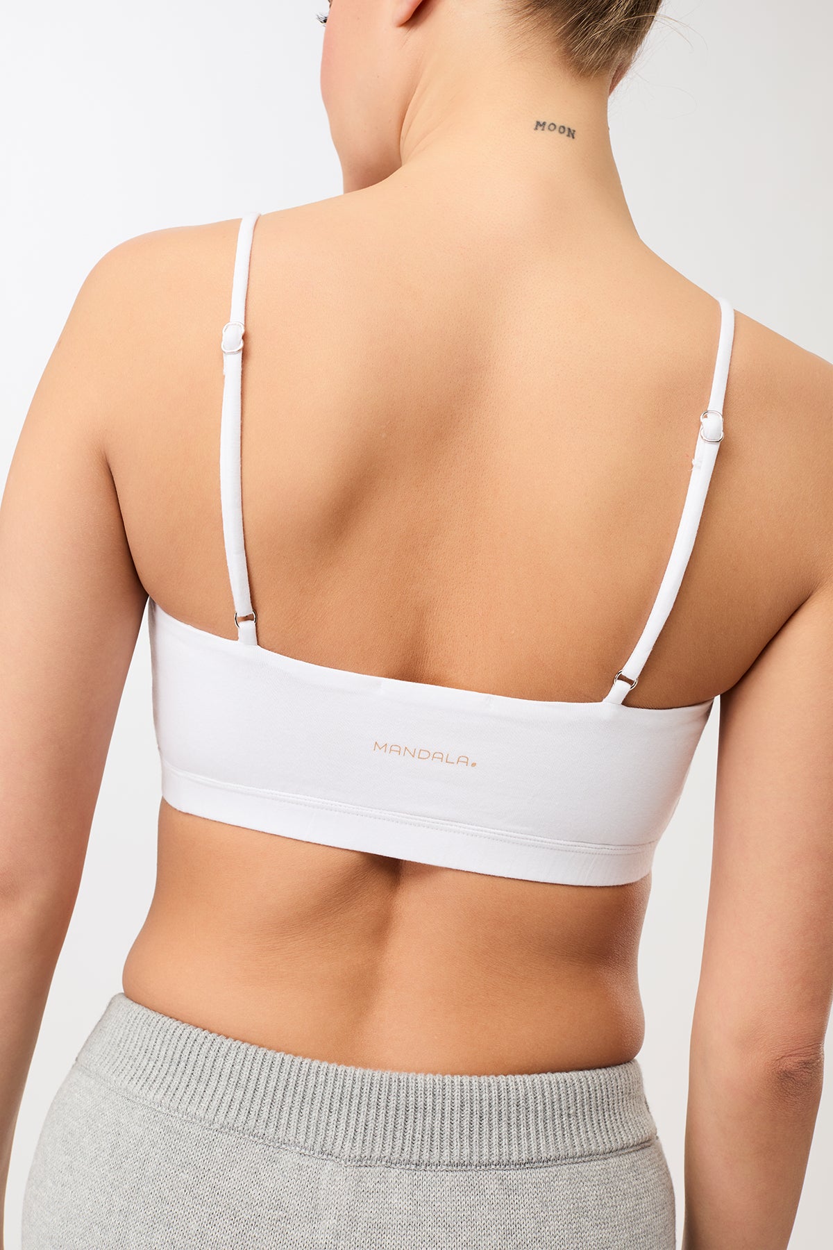 MANDALA womens vegan Sports Bra Comfort White