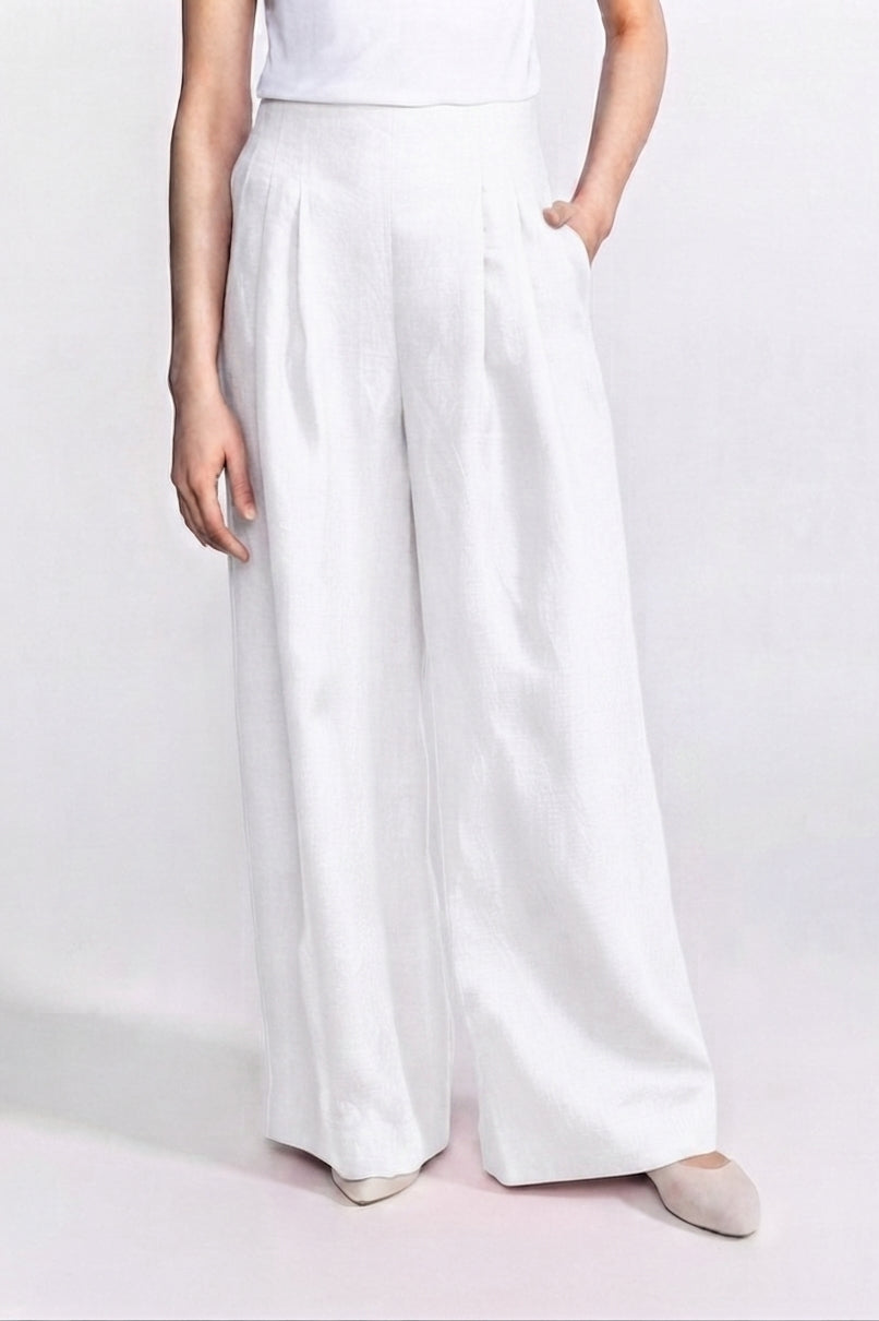 De IONESCU Damen vegan Hose Deva Wei&Atilde;Ÿ