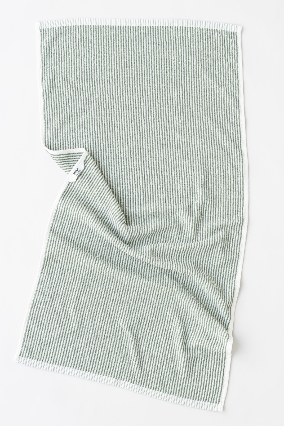 MELA unisex vegan Bath Towel Tanvi Stripes Herbal Green