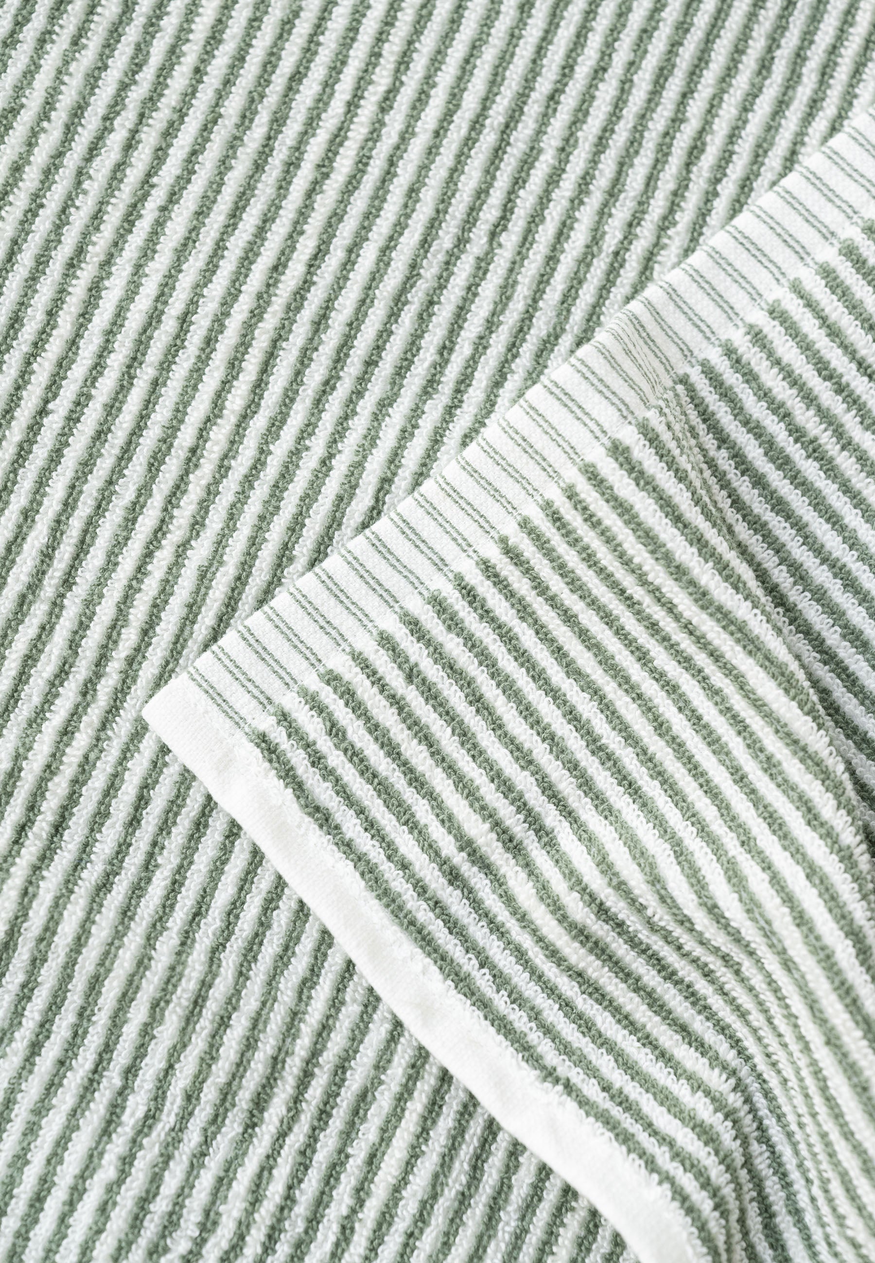 MELA unisex vegan Bath Towel Tanvi Stripes Herbal Green