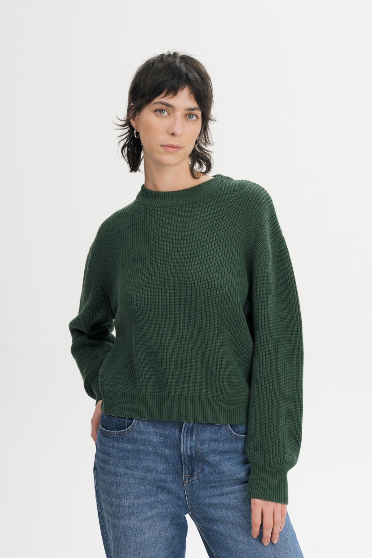 MELA Damen vegan Strickpullover Rib Adah In Deep Forest nge&acirc;œ
