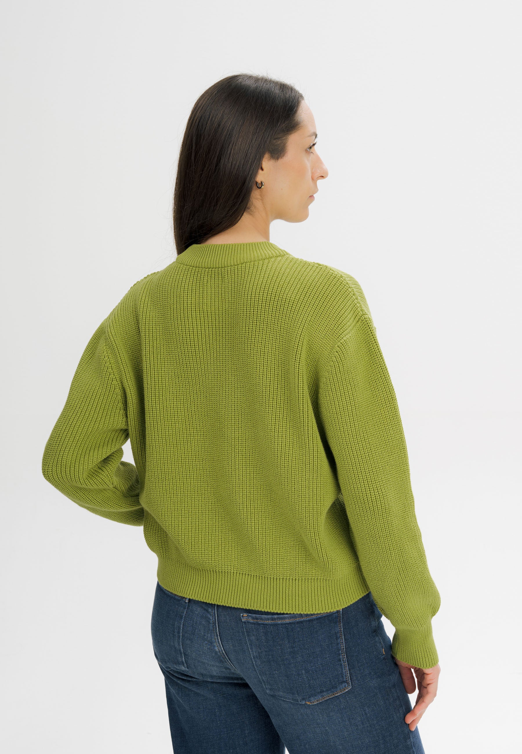 MELA womens vegan Knit Sweater Rib Adah Seaweed
