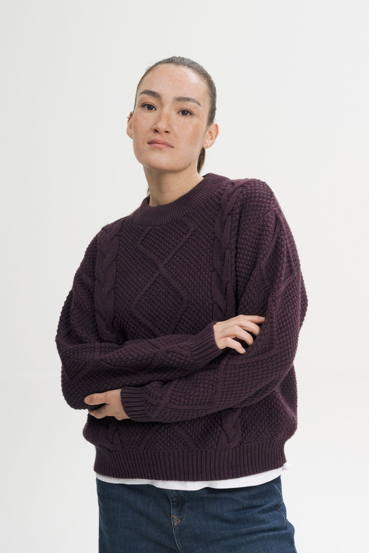 MELA womens vegan Pullover Samaira Elderberry Melange