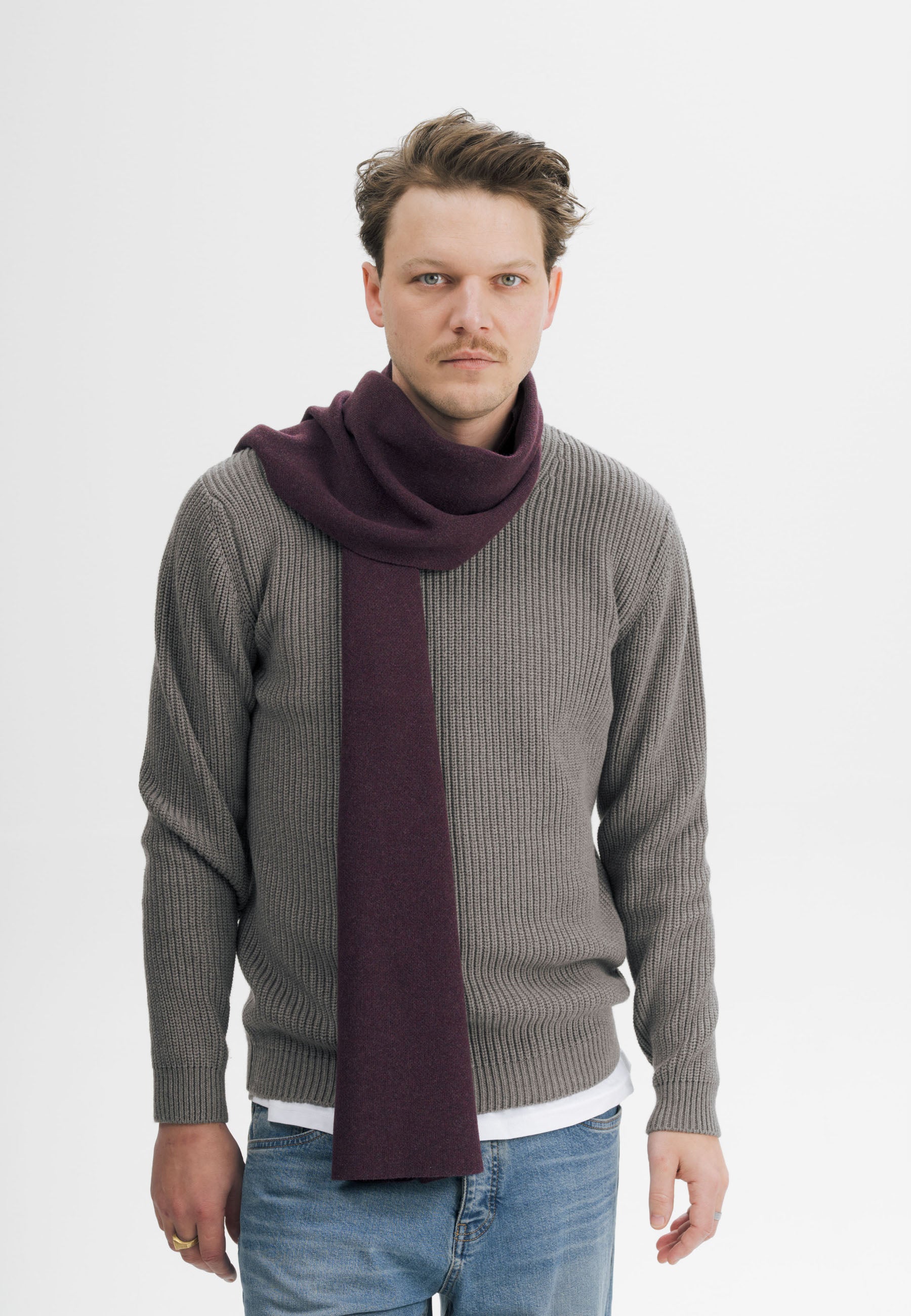 MELA men vegan Scarf Asmee Elderberry Melange
