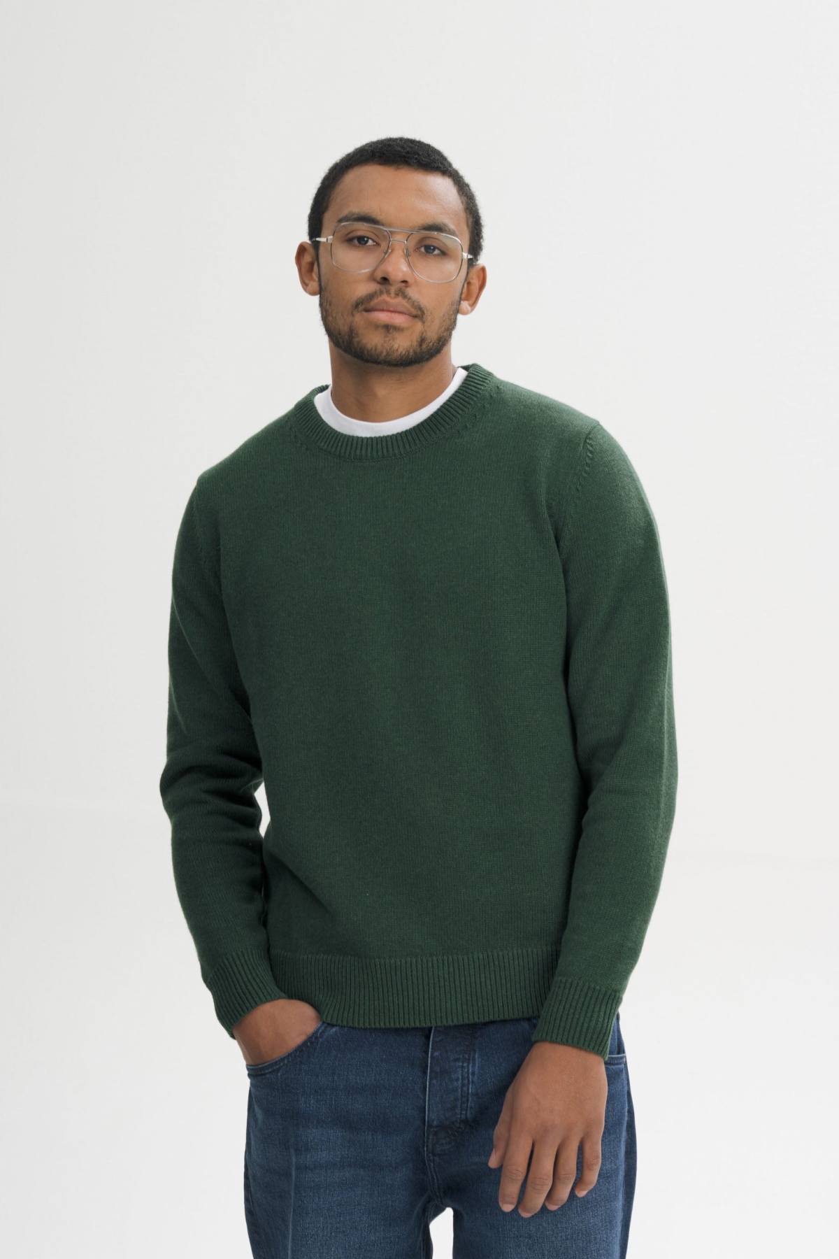 MELA Herren vegan Strickpullover Charun In Deep Forest nge
