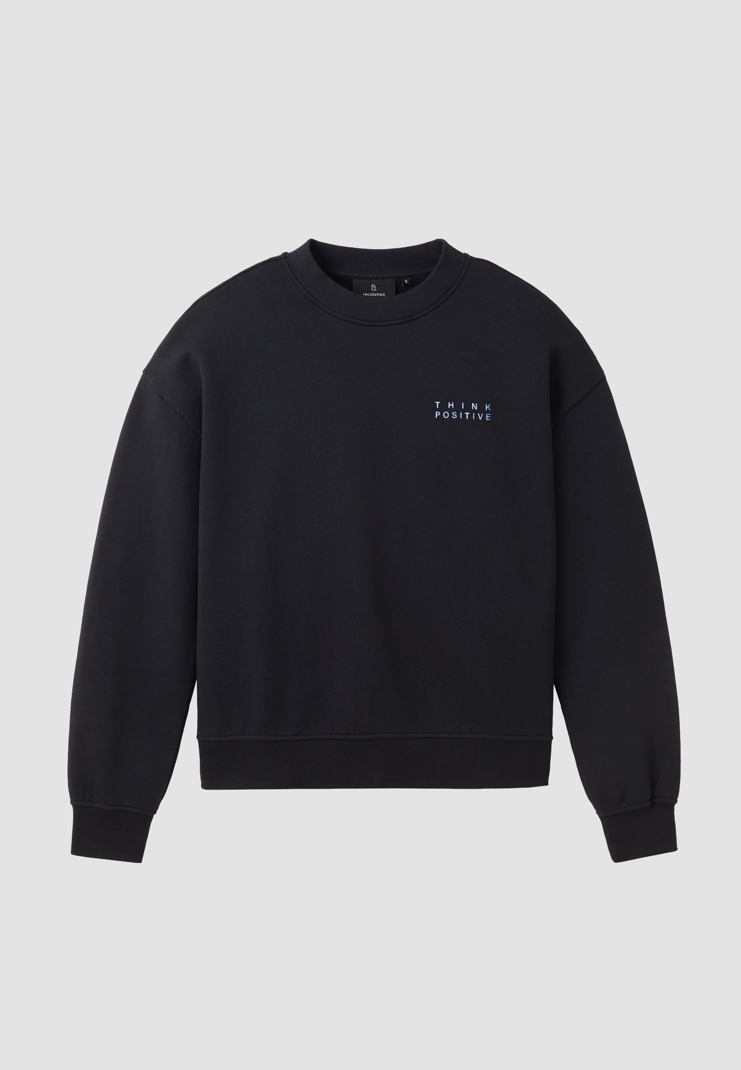 Recolution womens vegan Sweatshirt Nerine Think Positive Black