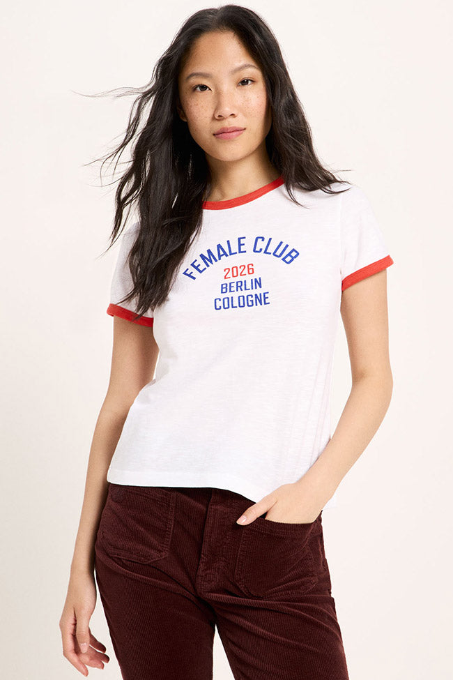 LANIUS Damen vegan T-Shirt Statement F&Atilde;&frac14;r Damen Club Wei&Atilde;Ÿ