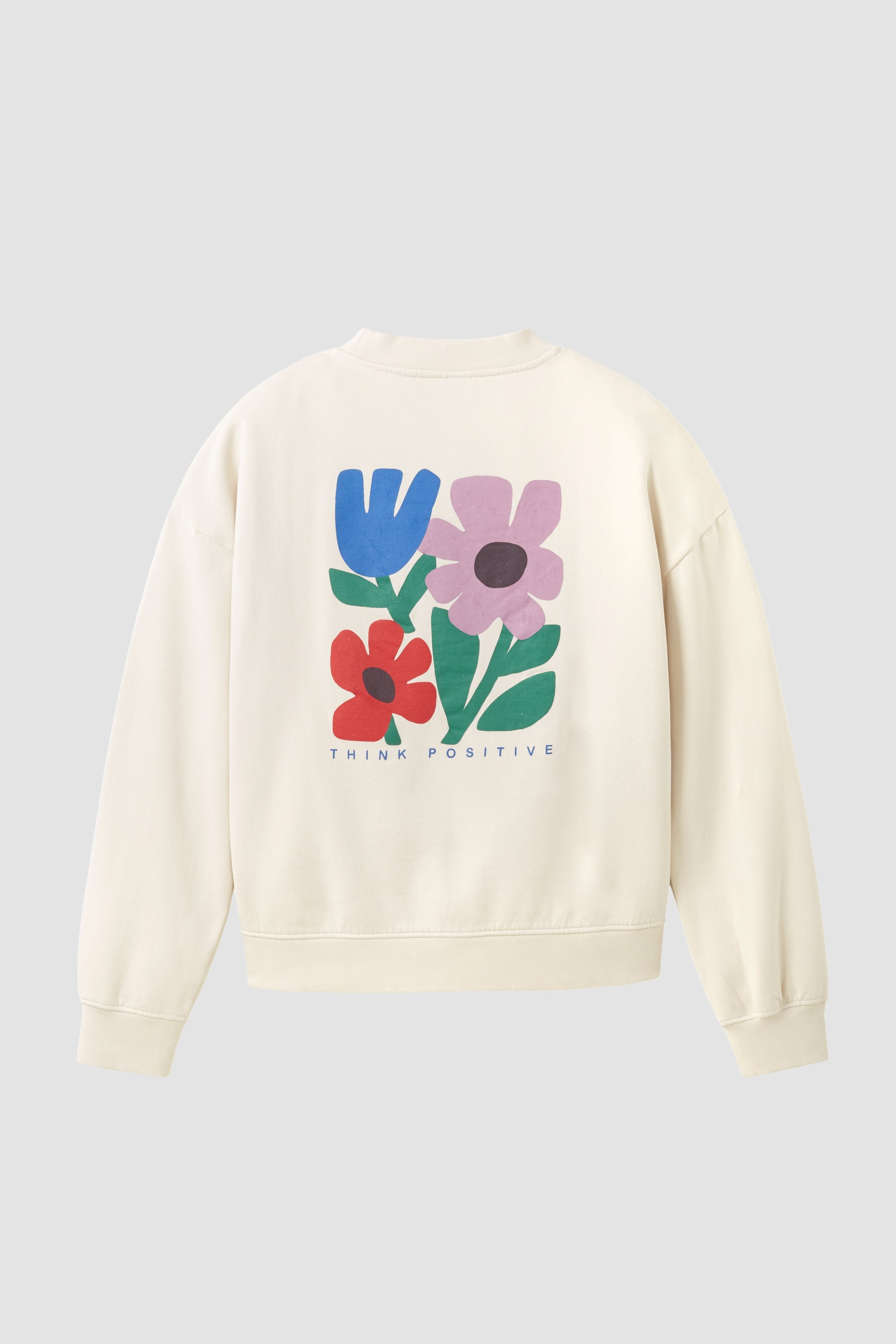 Recolution Damen vegan Sweatshirt Nerine Think Positive Arctic White