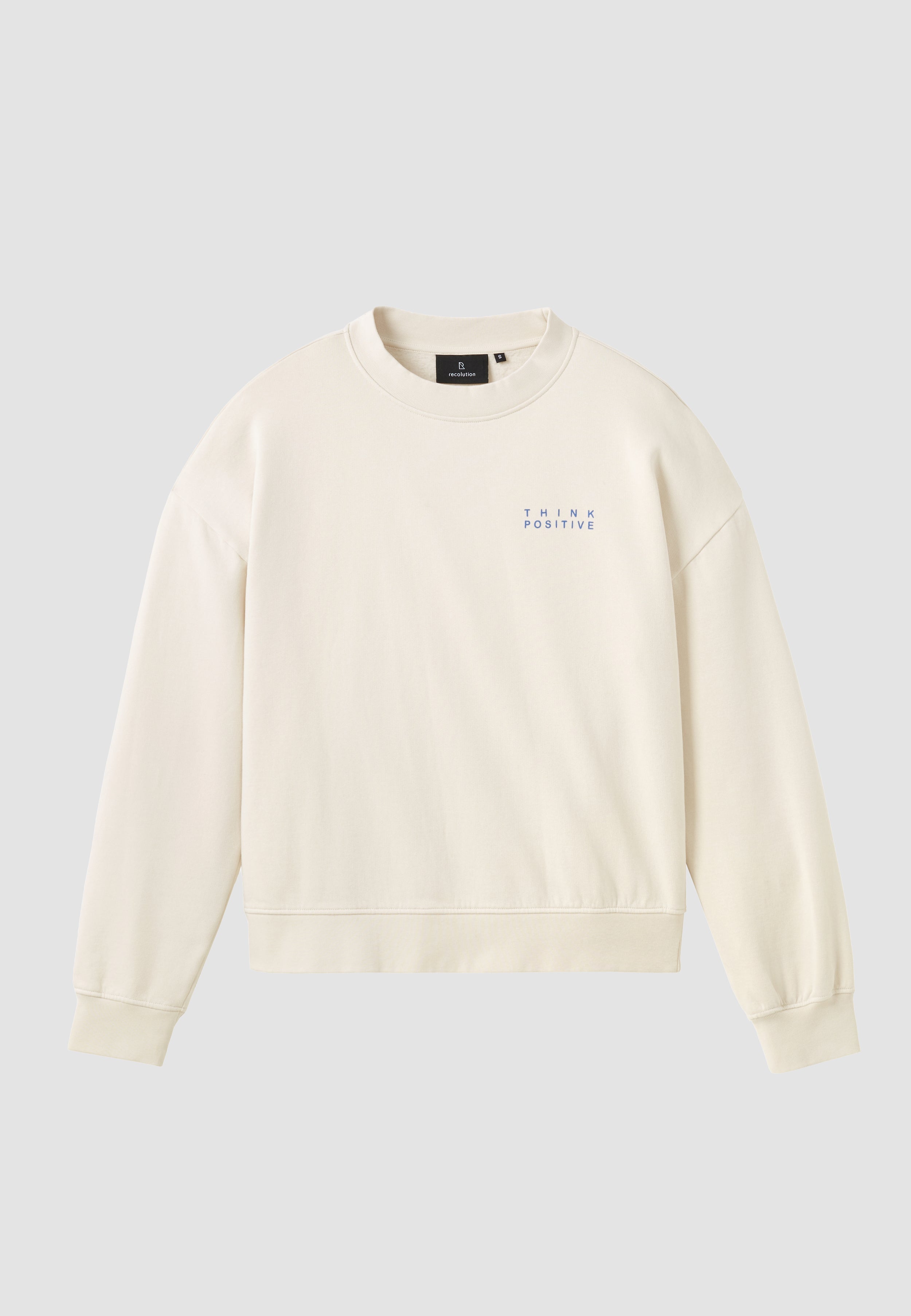 Recolution womens vegan Sweatshirt Nerine Think Positive Arctic White