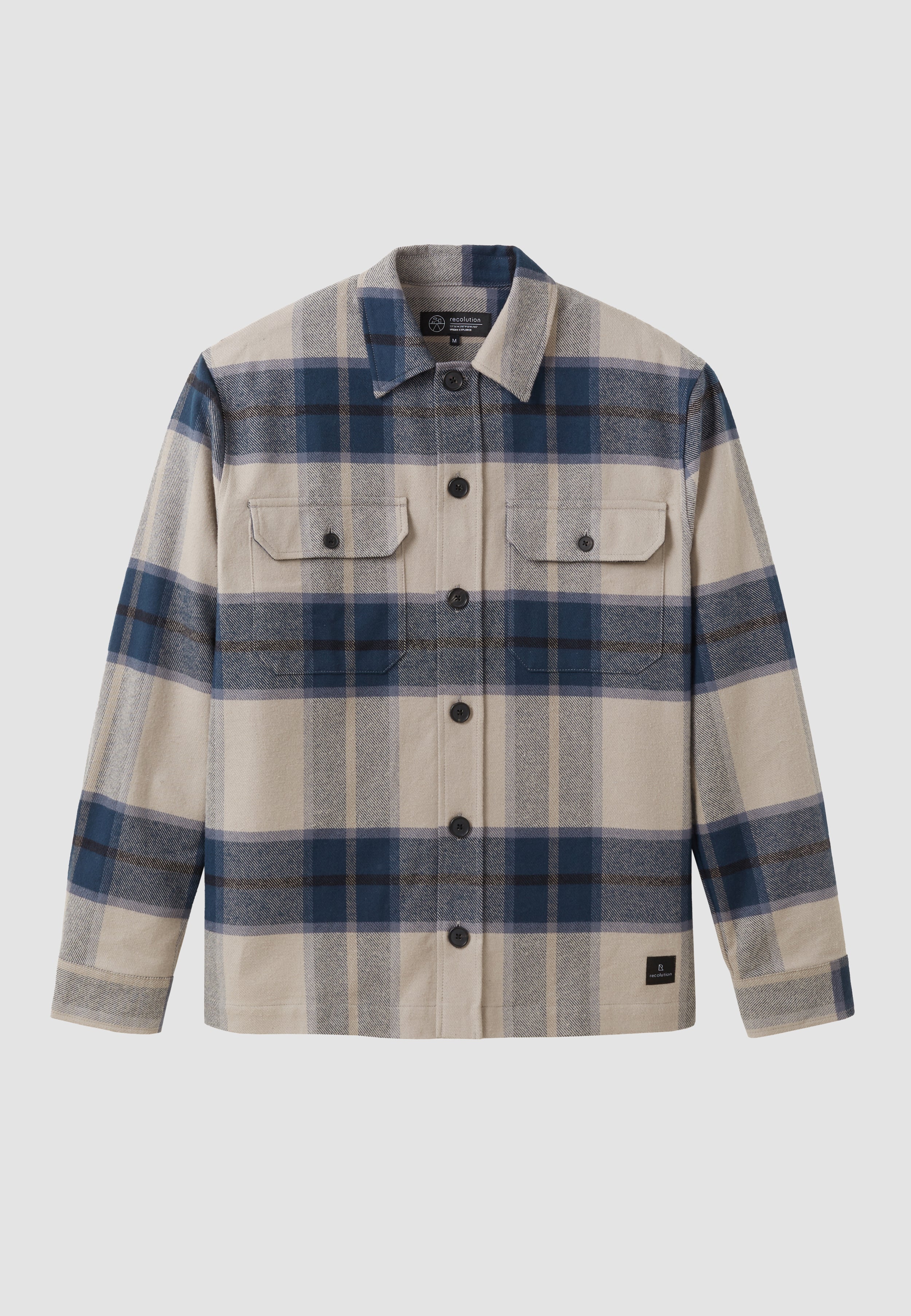 Recolution men vegan Overshirt Mesquite Check Navy