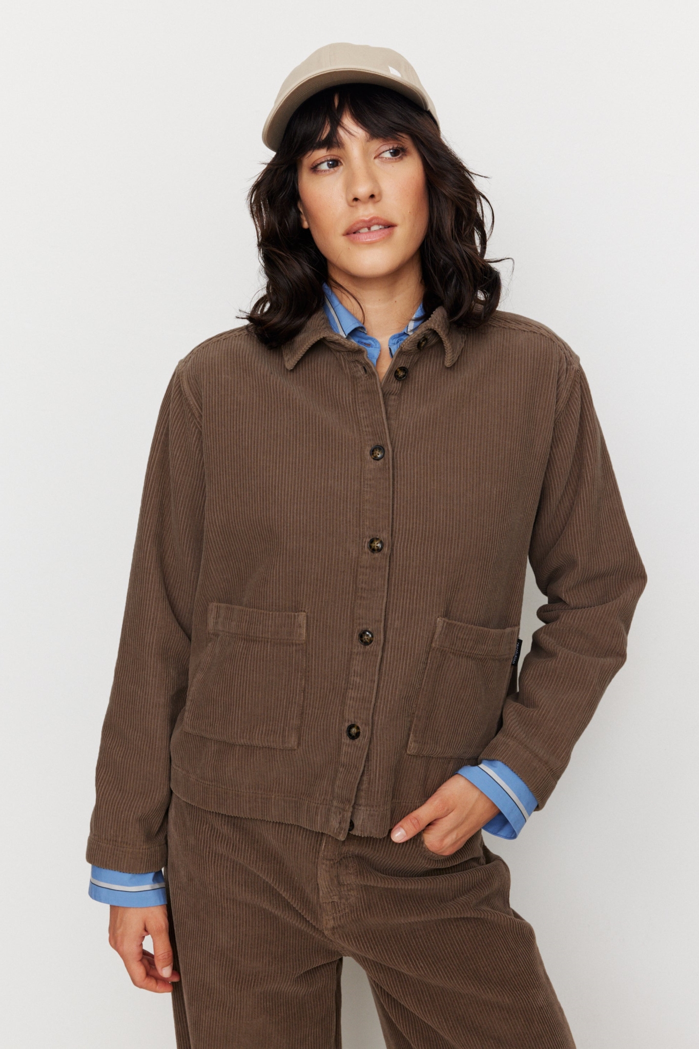 Recolution Damen vegan Overshirt Rhodea Vintage Braun