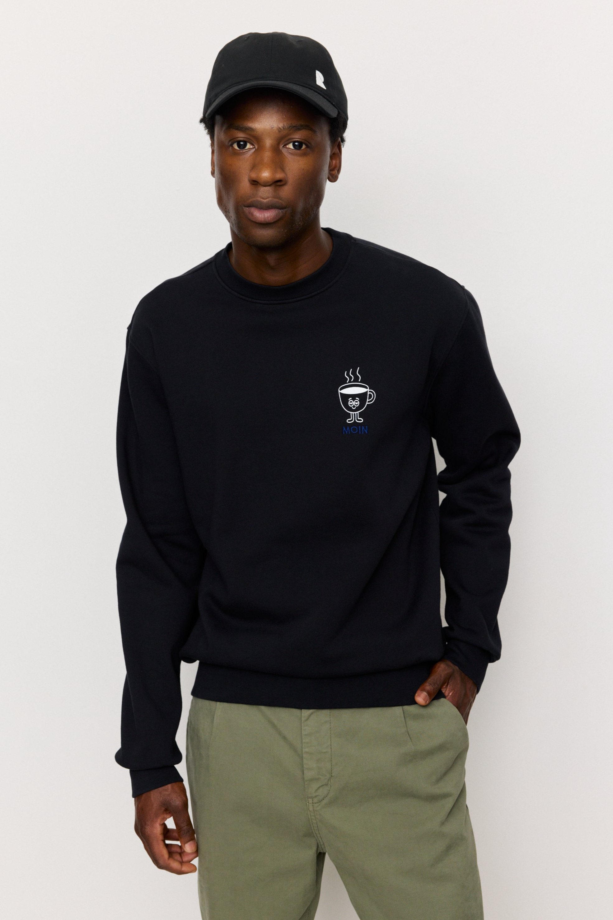 Recolution Herren vegan Sweatshirt Tamarillo Moin Schwarz