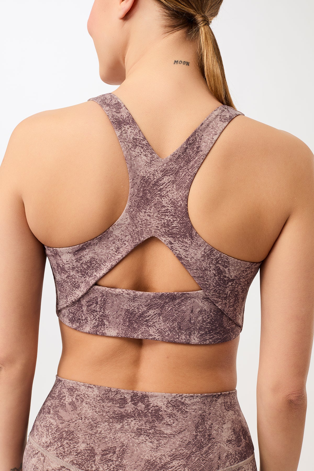 MANDALA womens vegan Sports Bra Monoprinted Earth