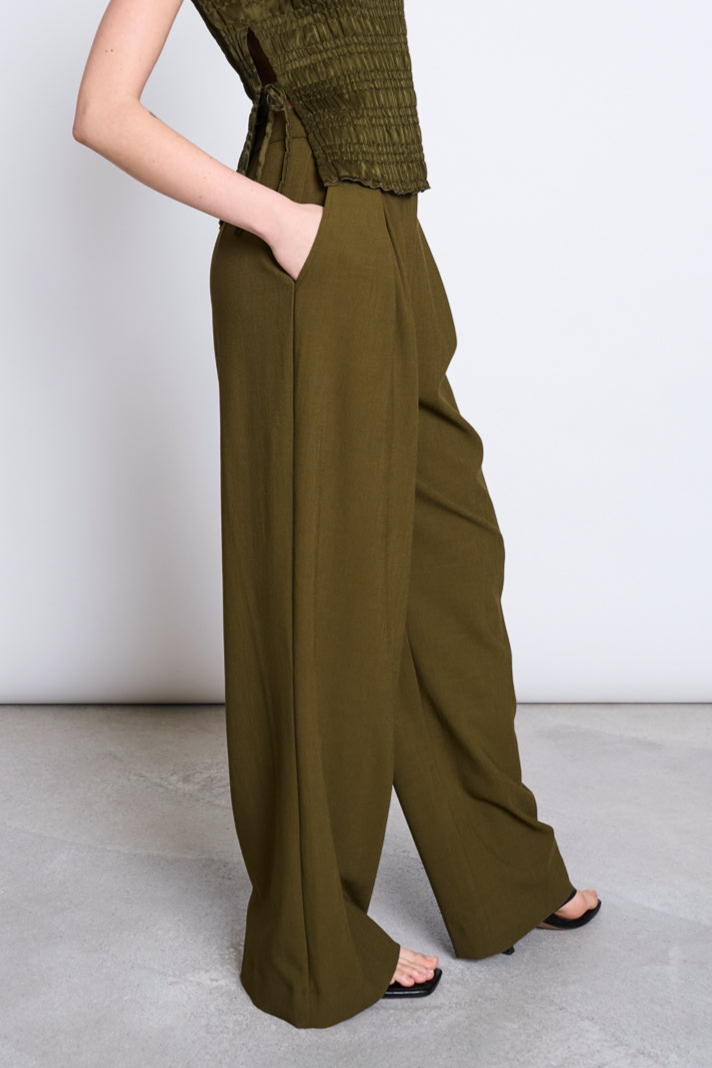 JAN N JUNE JAN 'N JUNE Damen vegan Weite Plisseehose Niva Rosemary