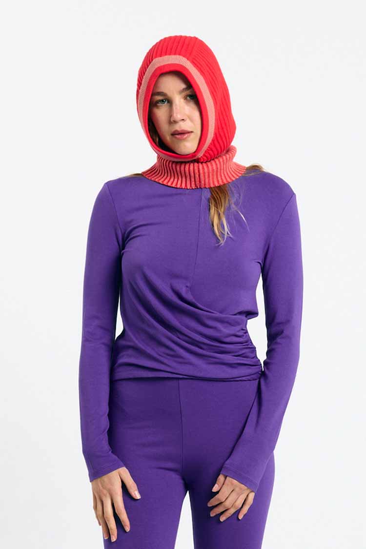 SUITE13LAB womens vegan Balaclava Regina Bicolor Red