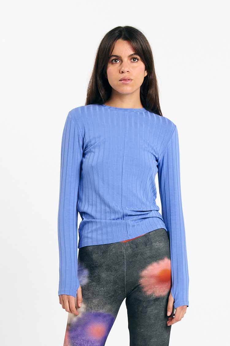 SUITE13LAB Damen vegan Langarmshirt Viana Mid Blue