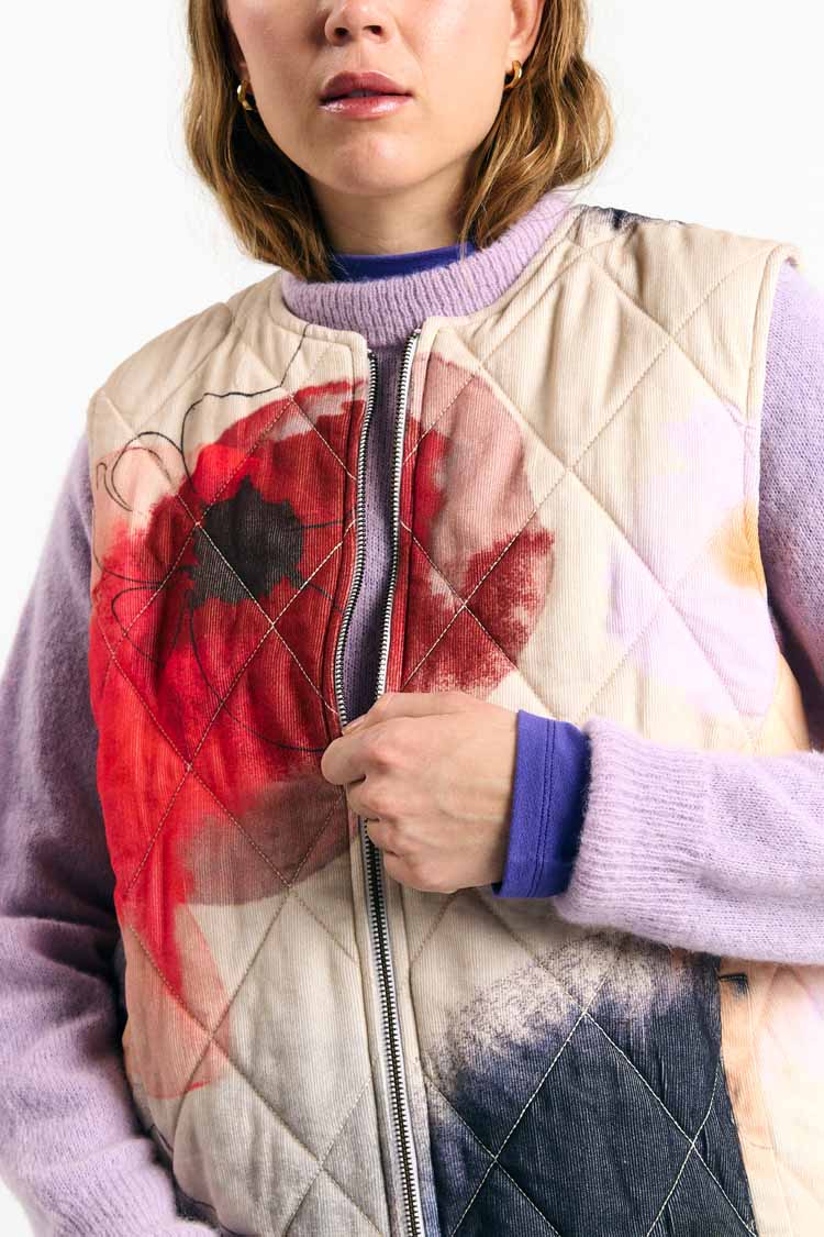 SUITE13LAB womens vegan Vest Meda Print Garden