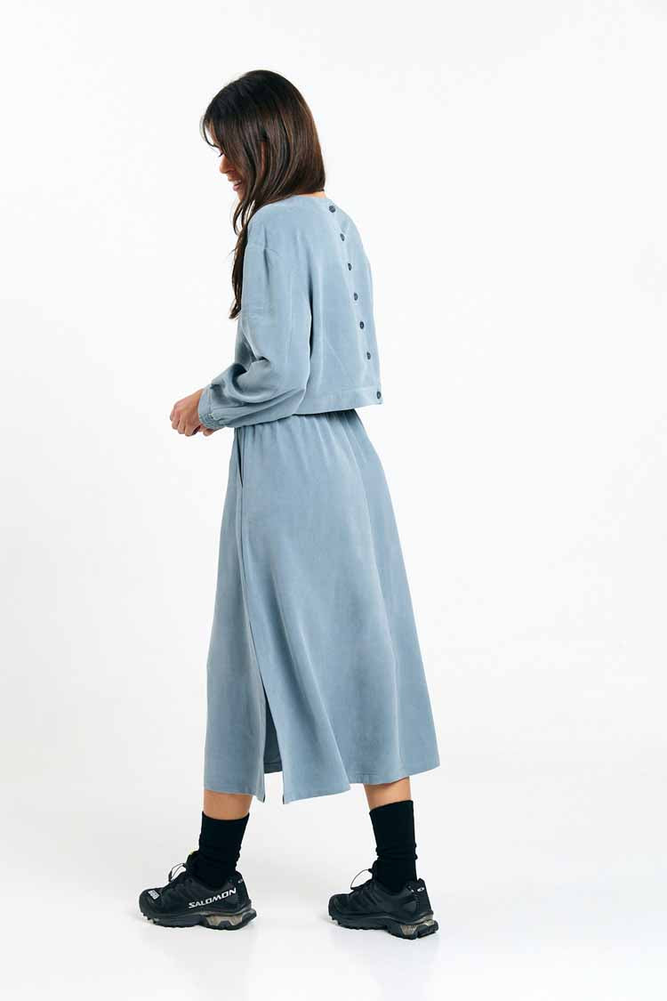 SUITE13LAB womens vegan Skirt Ferro Blue Gray