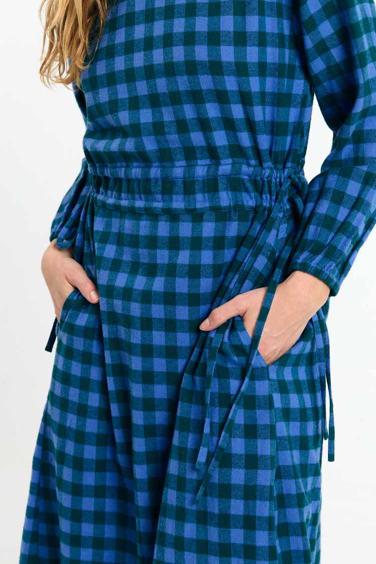 SUITE13LAB womens vegan Dress Ota Check Blue