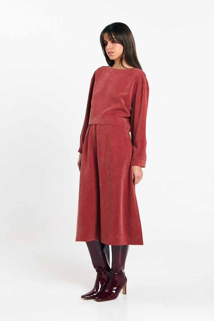 SUITE13LAB womens vegan Skirt Ferro Brick