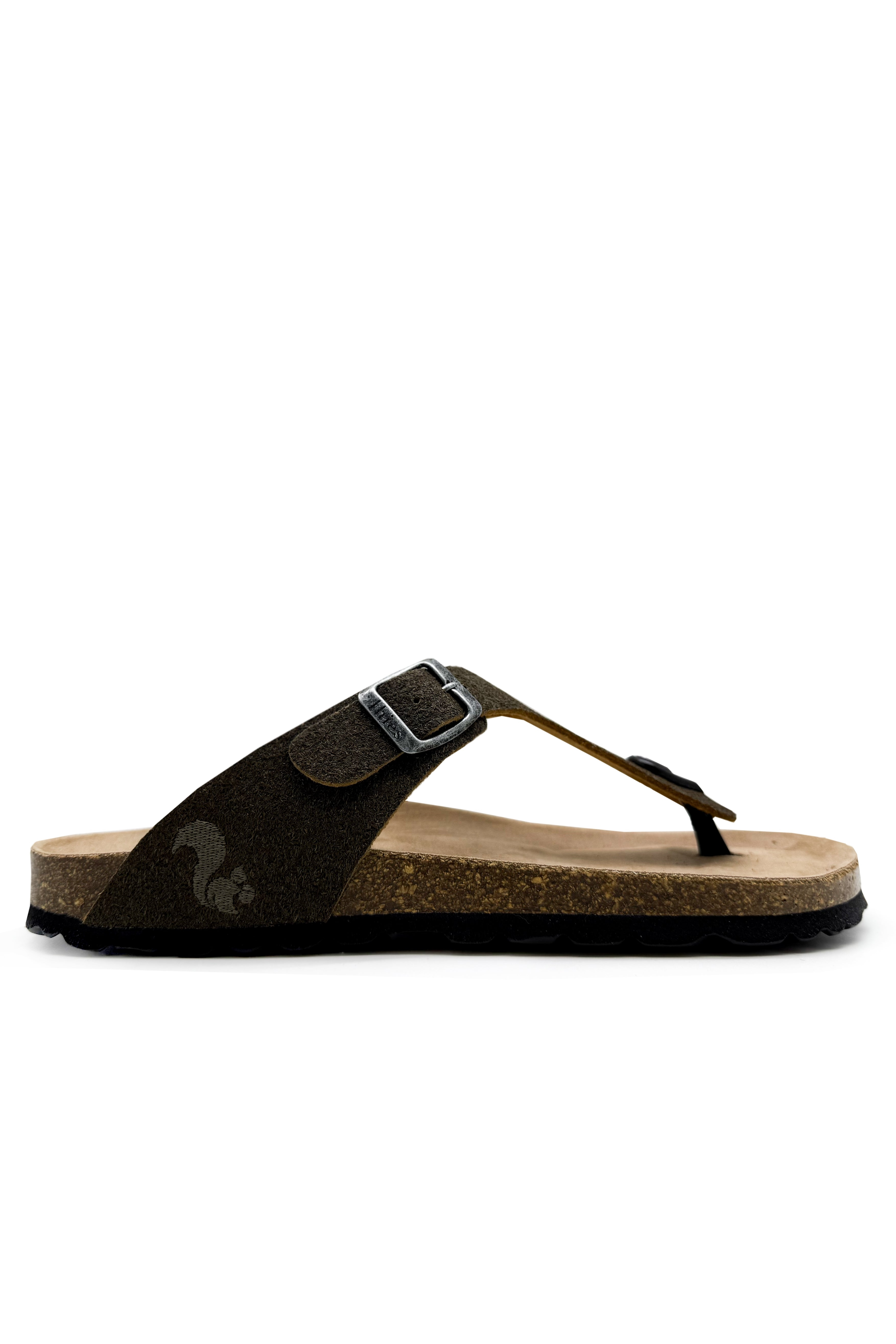 Thies Damen vegan Sandalen Eco Thong Dunkelbraun