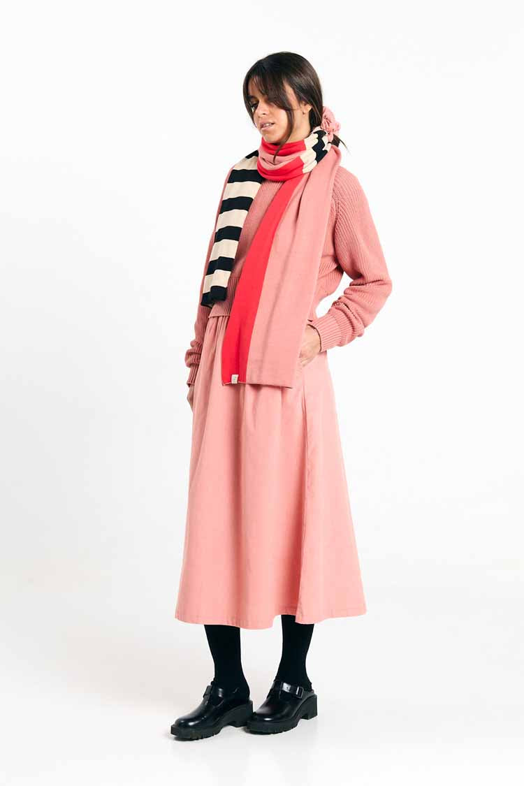 SUITE13LAB womens vegan Scarf London Stripes Red
