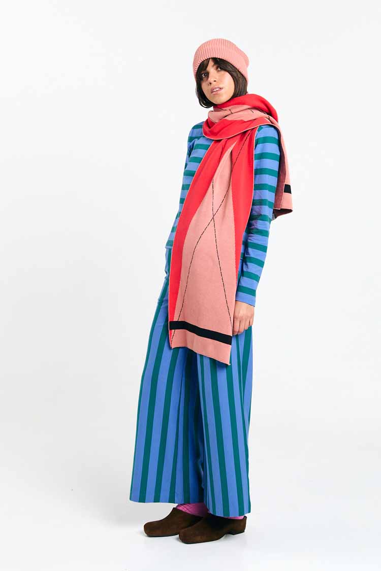 SUITE13LAB womens vegan Scarf London Argyle Red