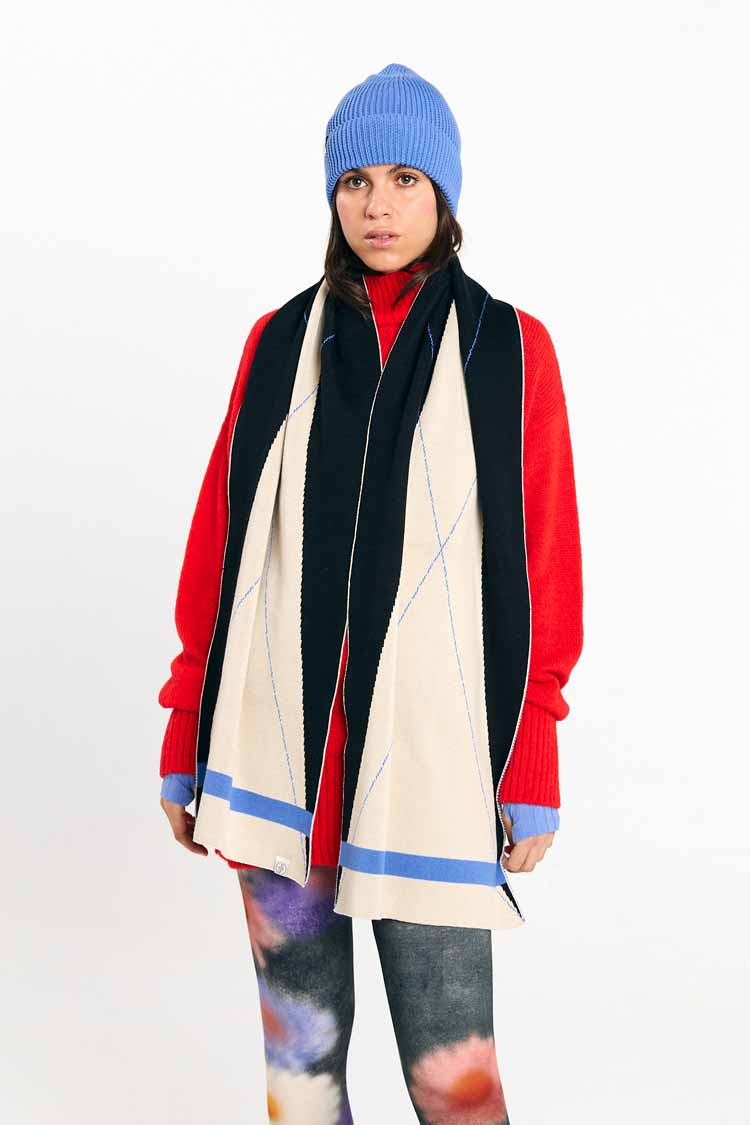 SUITE13LAB Damen vegan Schal London Argyle Schwarz