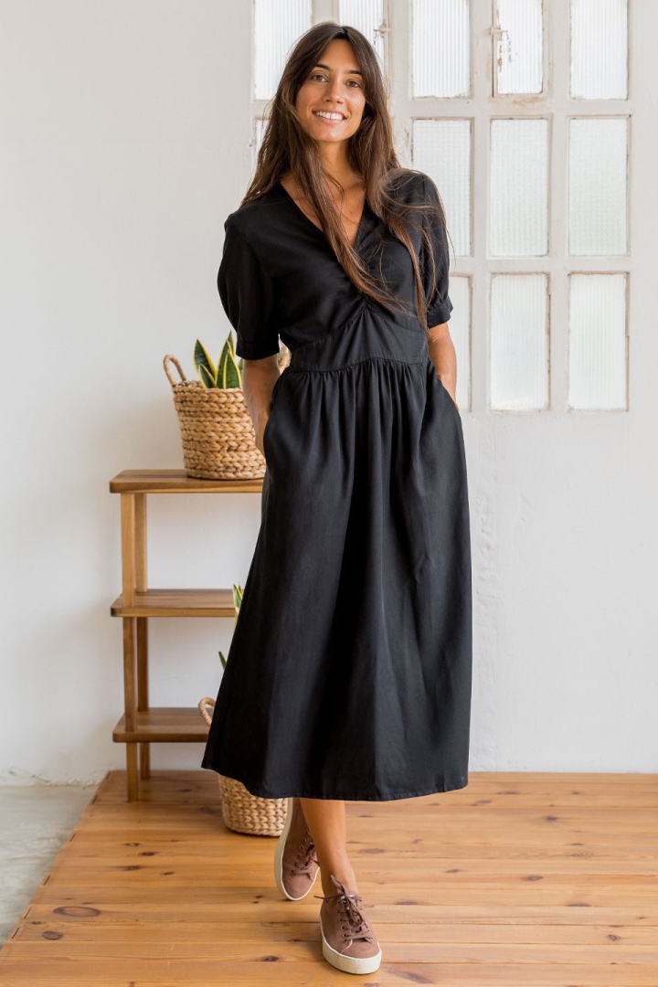 TWOTHIRDS Damen vegan Kleid Vanavana Schwarz