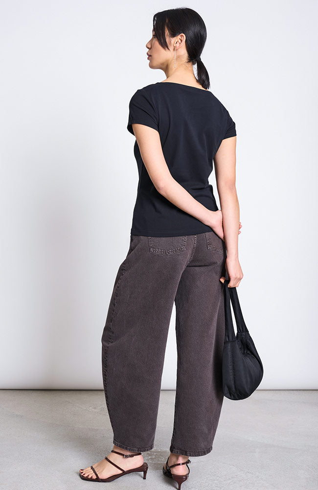JAN 'N JUNE womens vegan Barrel Jeans Faya Mud