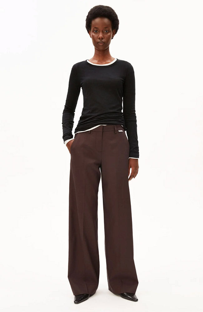 ARMEDANGELS womens vegan Pants Leandraa Claystone Brown