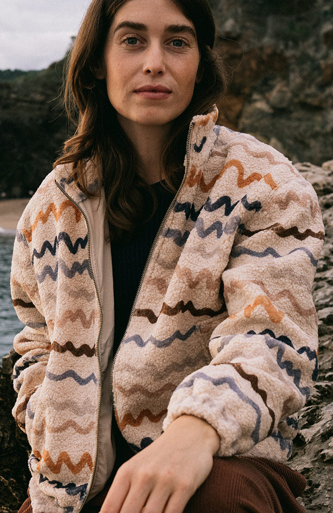 TWOTHIRDS womens vegan Jacket Keem Printed Ecru