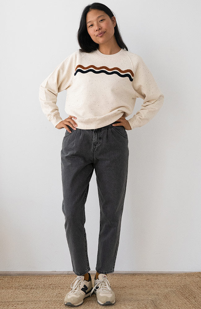 TWOTHIRDS womens vegan Sweater Fassol Ecru Neps
