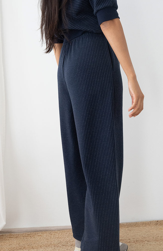 TWOTHIRDS womens vegan Pants Maipo Navy Stripes