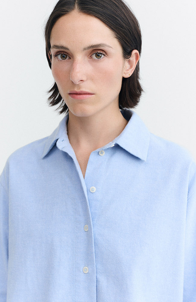 Thinking MU womens vegan Blouse Manuela Light Blue